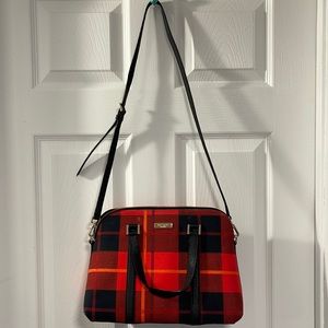 Kate Spade red/black plaid handbag